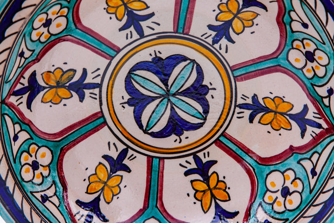 Biscottini Piatto Ceramica Marocchino Biscottini 33x33x9 Decorato a Mano Orientale Design