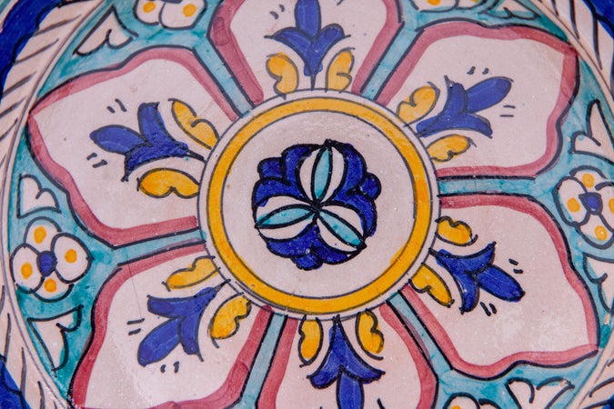 Biscottini Biscottini Piatto Ceramica Marocchina Dipinta a Mano Orientale 25x25x6