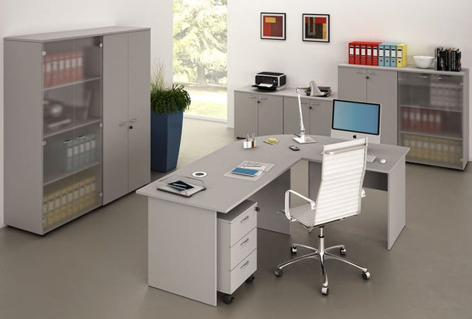 Mobile libreria con ante battenti in melaminico con serratura cm. 80x35x72h