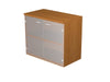 Libreria bassa con ante in vetro temperato senza serratura cm. 80x35x72h