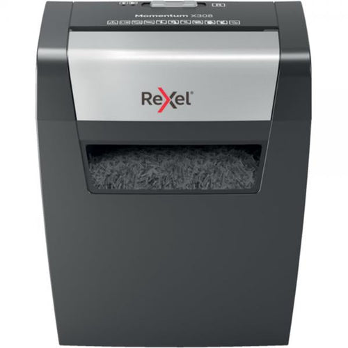 Distruggidocumenti Rexel Momentum X308 - frammenti 5x42 mm - DIN P-3 - 8 fogli - 15 lt