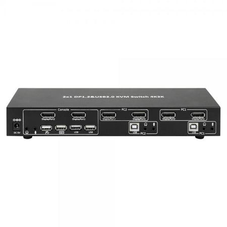 Switch KVM 2 porte DisplayPort1.2 per doppio Monitor