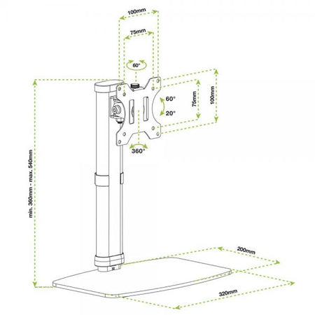 Supporto da Tavolo Stand per Monitor 17-27'' con Base