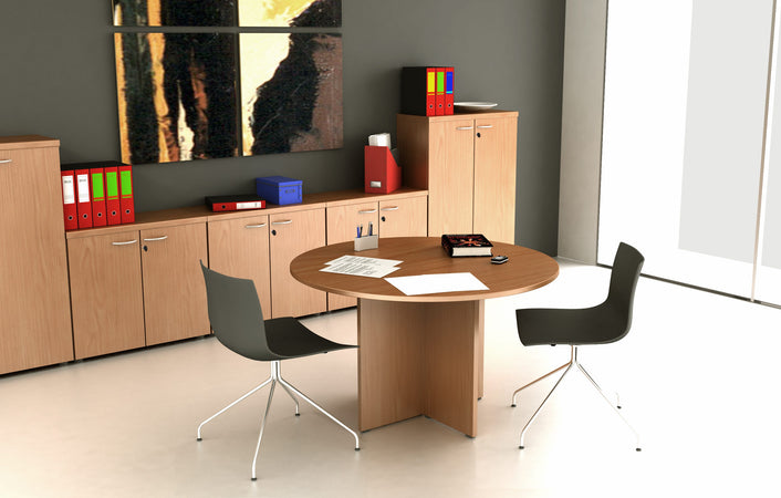 Tavolo riunioni rotondo in melaminico cm. 120x72h