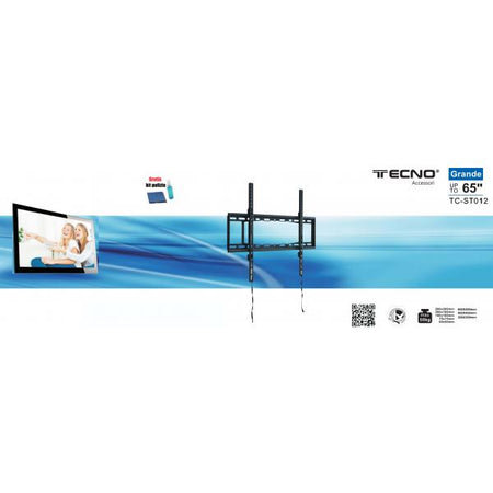 Tecno Staffa Per Tv Fissa Inclinabile Universale Nero 23/65" St012