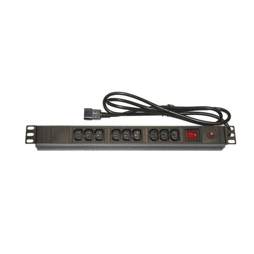 LINK LK10052 - MULTIPRESA DA RACK 19 CON 9 PRESE FEMMINA IEC C13