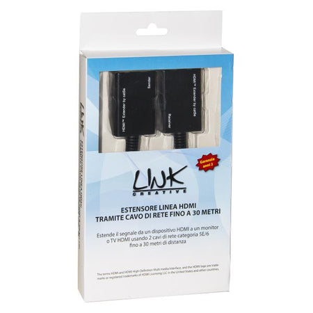 Estensore di segnale Hdmi tramite 2 Cavi Ethernet Cat. 6 - Fino a 30 metri - 1080p