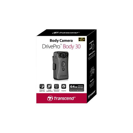TRANSCEND BODYCAM DRIVE PRO BODY 30 64GB BT WI-FI INFRAROSSI