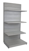 Scaffalatura in metallo verniciato alluminio per negozi cm. 97x60x200h