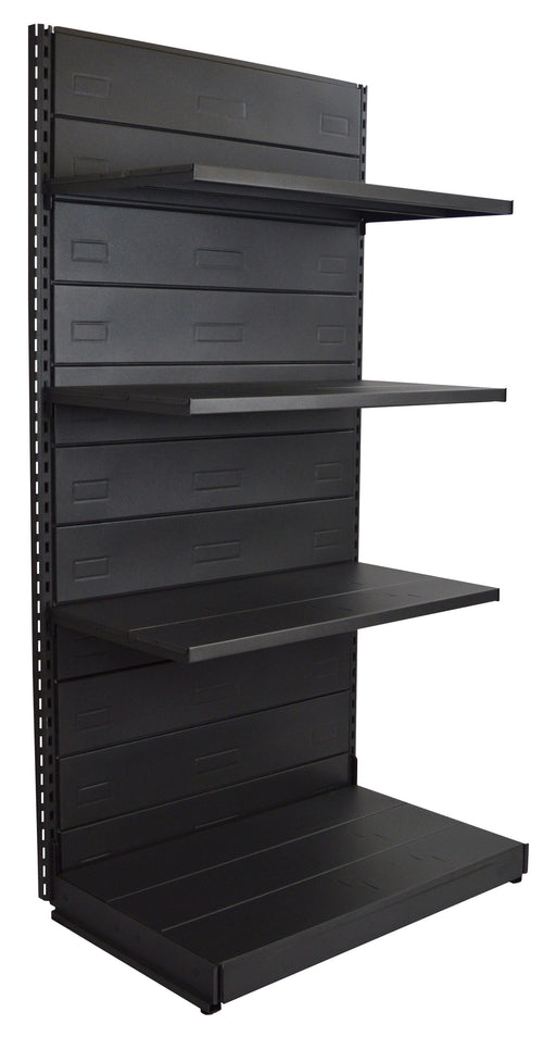 Scaffalatura in metallo verniciato nero ghisa per negozi cm. 100x60x200h