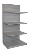 Scaffale in metallo verniciato alluminio per negozio abbigliamento cm. 97x60x200h