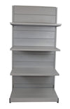 Scaffale in metallo verniciato alluminio per negozio abbigliamento cm. 97x60x200h