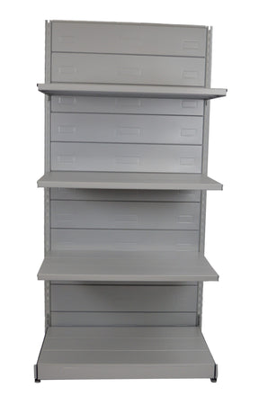 Scaffale in metallo verniciato alluminio per negozio abbigliamento cm. 97x60x200h