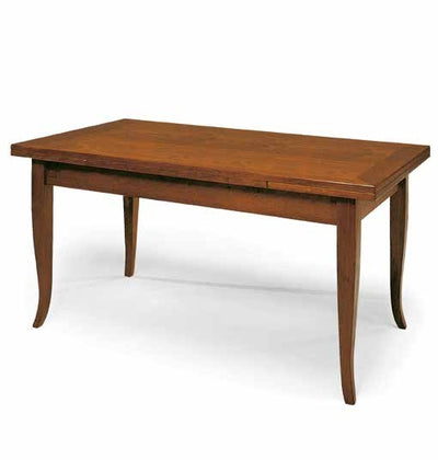 MOBILI 2G - Tavolo rettangolare allungabile legno classico Noce Arte Povera 140 X 80