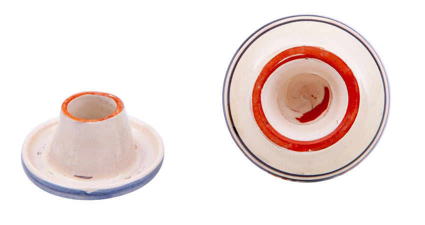 Biscottini Posacenere antiodore e antivento in ceramica decorato a mano