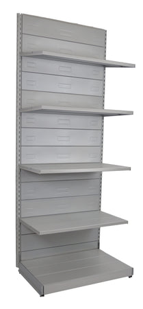 Scaffale metallico verniciato alluminio per arredare negozi cm. 97x60x250h