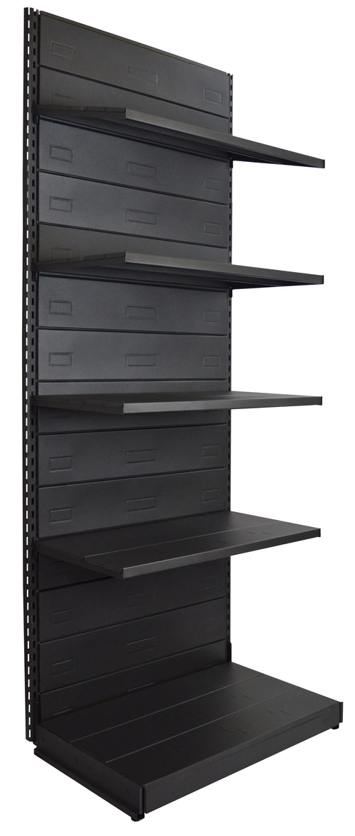 Scaffale in metallo verniciato nero ghisa per arredare negozi cm. 100x60x250h