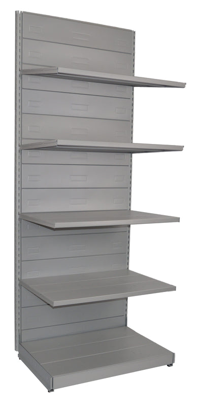 Scaffale in metallo verniciato a parete per allestire negozio cm. 97x60x250h