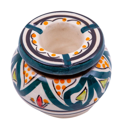 Biscottini Posacenere antiodore e antivento in ceramica decorato a mano