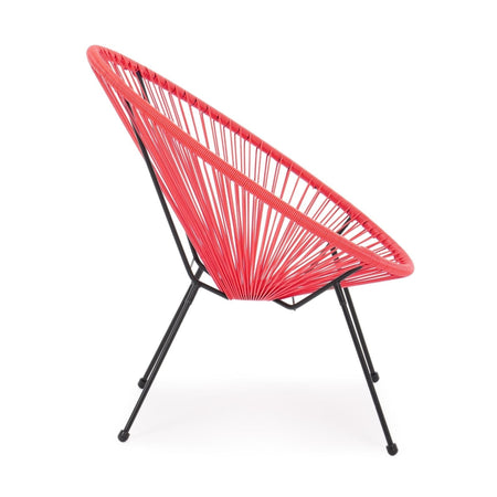 Salottino moderno "Parker" con poltrone e tavolino in corda sintetica per giardino e veranda