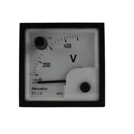 Voltmetro analogico 90gradi FE.72 500VAC + commutatore di fase Re.val.co