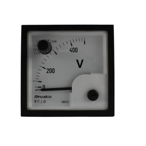 Voltmetro analogico 90gradi FE.72 500VAC + commutatore di fase Re.val.co