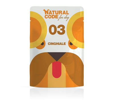 Natural Code Busta 03 gusto Cinghiale Cibo umido per Cani Adulti