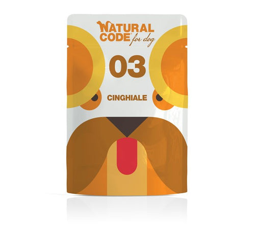 Natural Code Busta 03 gusto Cinghiale Cibo umido per Cani Adulti