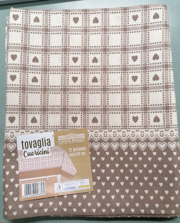 COTTON HOUSE - TOVAGLIA PER 12 PERSONE 140X230 CM CUORICINI IN COTONE