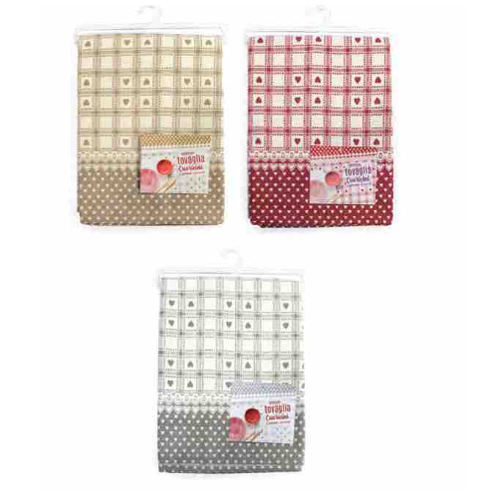 COTTON HOUSE - TOVAGLIA PER 12 PERSONE 140X230 CM CUORICINI IN COTONE