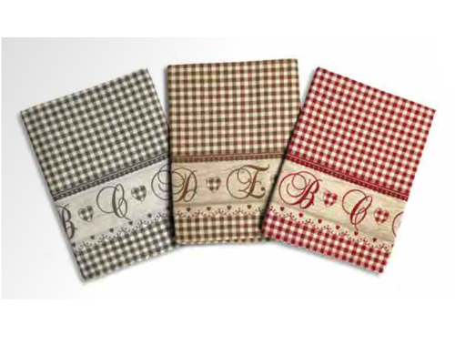 COTTON HOUSE - TOVAGLIA PER 12 PERSONE 140X230 CM LETTERE E QUADRETTI IN COTONE