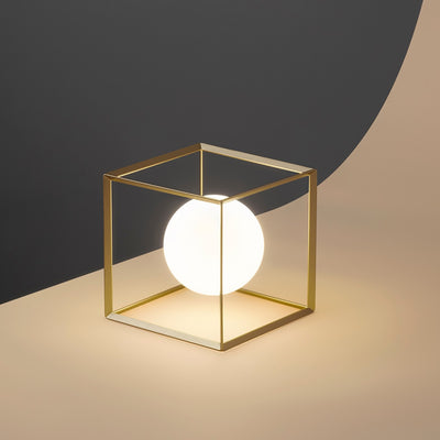 Abat-jour classica Perenz CUBE 6692 OR G9 LED 15x15 lampada tavolo gabbia cubo metallo oro opaco interno