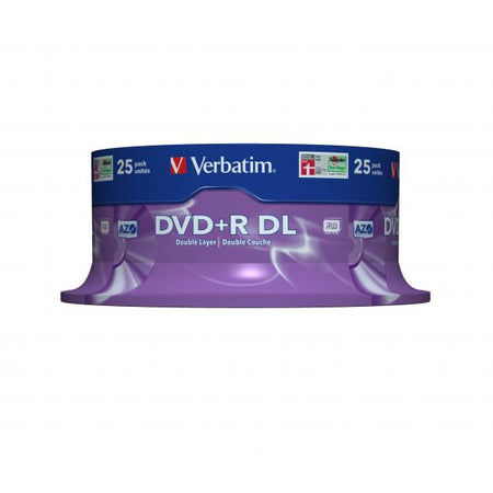Verbatim DVD+R Double Layer 8x Matt Silver 25pk Spindle 8,5 GB DVD+R DL 25 pz