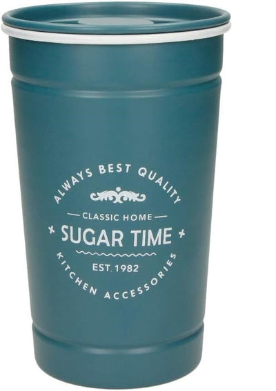 BRANDANI - BARATTOLO ZUCCHERO 11x18H CM METALLO COLOR PETROLIO