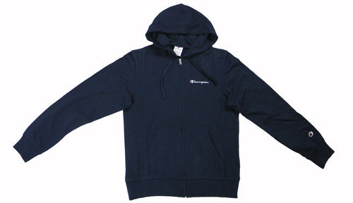 Champion FULL ZIP HOODIE SWEATSHIRT Heavy Soft Compact Spring Poly Terry Uomo, Blu Navi