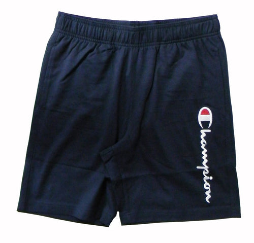 Champion LONG BERMUDA Pro Jersey (220gr) Uomo Logo Grande Cottone, Blu Navi