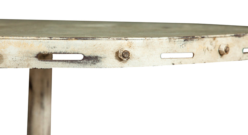 Biscottini Tavolo Pieghevole Biscottini Ferro Battuto 90x90x77 Bianca Anticata Forgiato