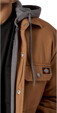 Dickies Duck Shirt Jacket, Giacca Uomo, Anatra Marrone