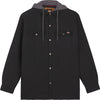Dickies Men's Fleece Hooded Duck Shirt Jacket with Hydroshield, Black, MD