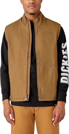 Dickies Gilet Foderato In Cotone D’anatra Sherpa, Capispalla da lavoro Uomo, MARRONE DUCATO