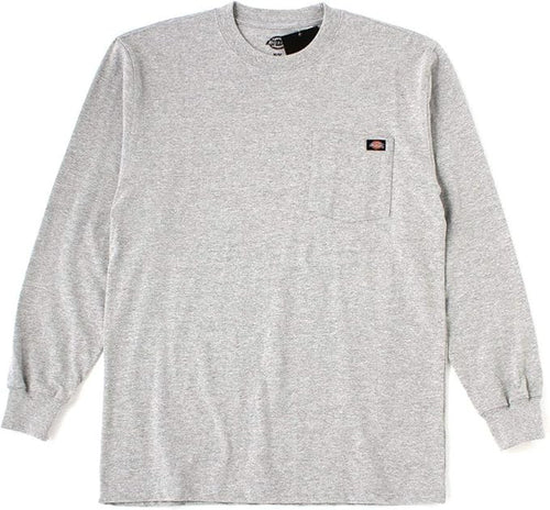 Dickies Big and Tall - Maglia a maniche lunghe da uomo a girocollo pesante, Grigio mélange