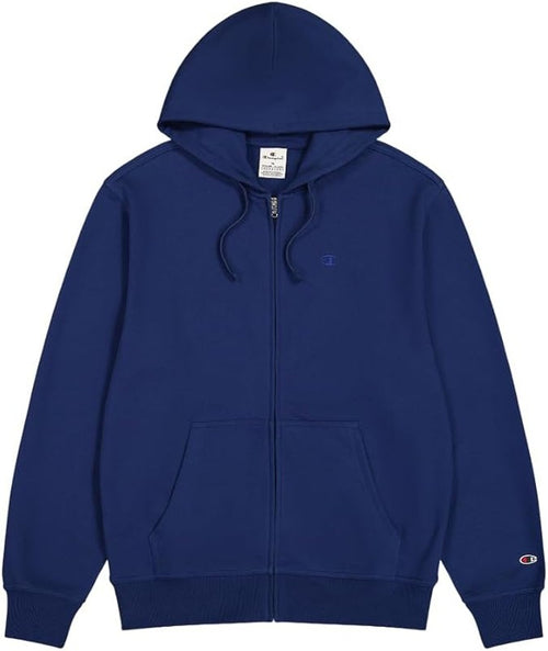 Champion FULL ZIP HOODIE SWEATSHIRT Heavy Soft Compact Spring Poly Terry Blu Navi Uomo
