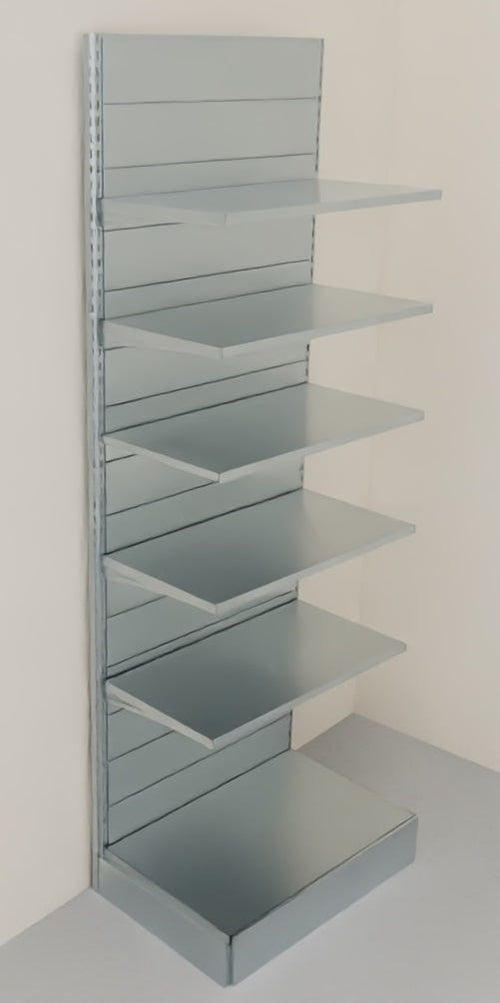 Scaffalatura metallica zincata da negozio per arredo parete cm. 100x60x300h