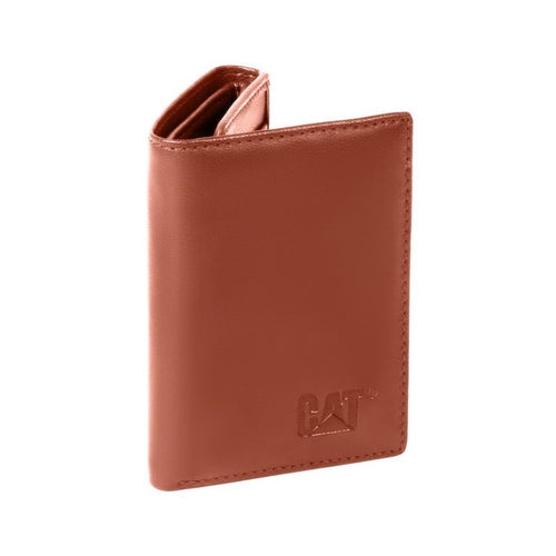CAT Portafoglio da uomo Wallet Line Kenya Tri-fold Leather Wallet 84816 Cognac