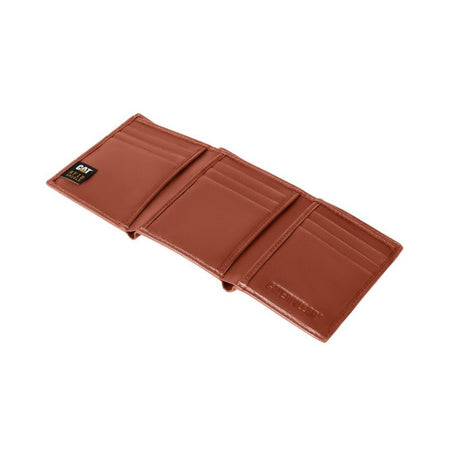 CAT Portafoglio da uomo Wallet Line Kenya Tri-fold Leather Wallet 84816 Cognac