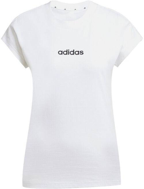 adidas Essentials Linear donna Cotton Tee - White/Black