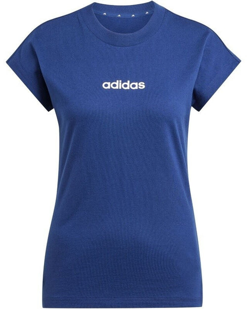 adidas Essentials Linear donna Cotton Tee - Dark Blue