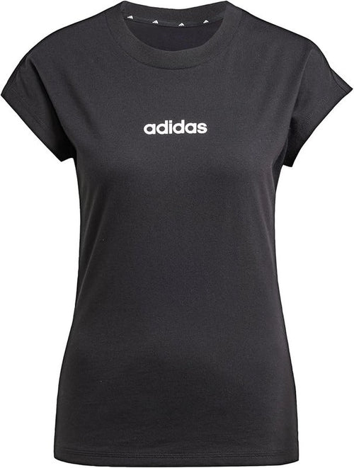 adidas Essentials Linear donna Cotton Tee - Black/Whaite