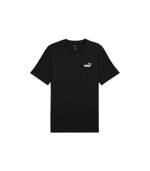 PUMA Ess 2 col Small Logo Tee Maglietta, Puma Black-Spring Fern, Unisex-Adulto
