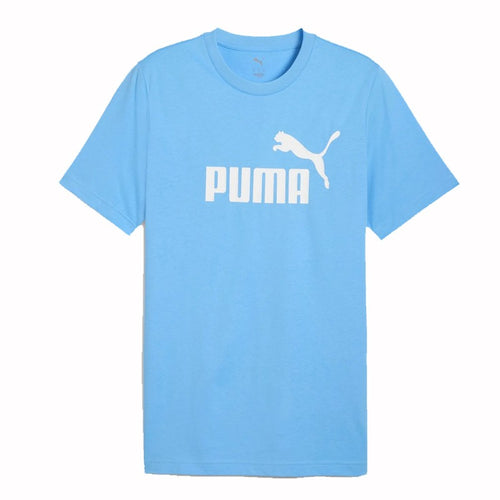 Puma Ess Logo Tee T-shirt, Team Lght Blue, Adulto